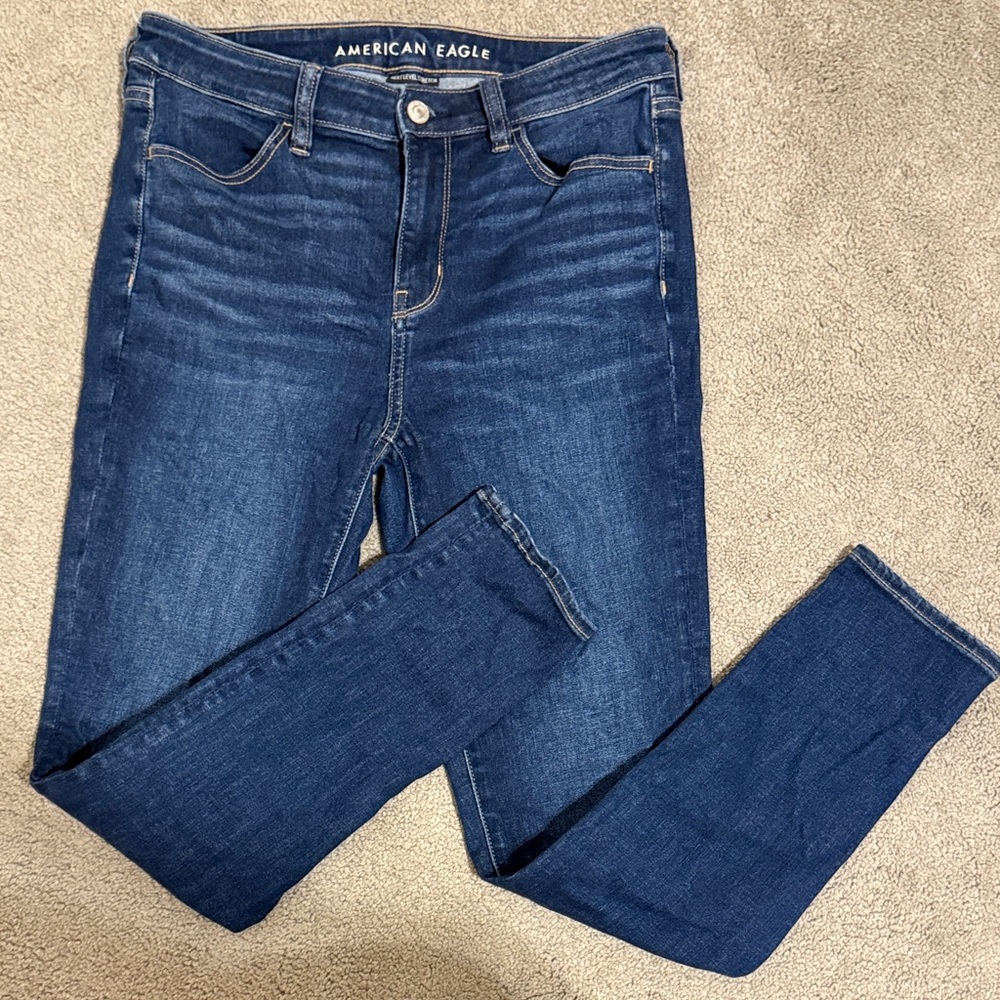 American Eagle Outfitters Women's Dark Blue Skinny Jeans